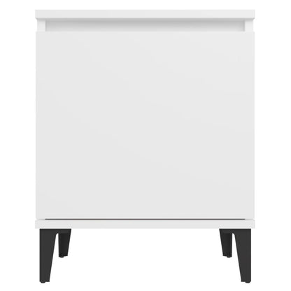 Bed Cabinets with Metal Legs White 40x30x50 cm