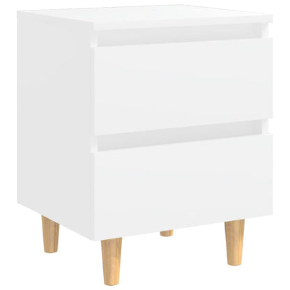 Bed Cabinets with Solid Pinewood Legs 2 pcs White 40x35x50 cm