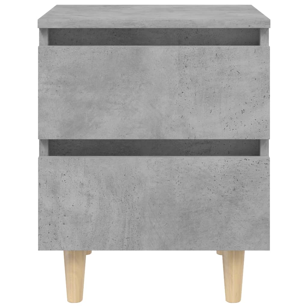 Bed Cabinets & Solid Pinewood Legs 2 pcs Concrete Grey 40x35x50 cm