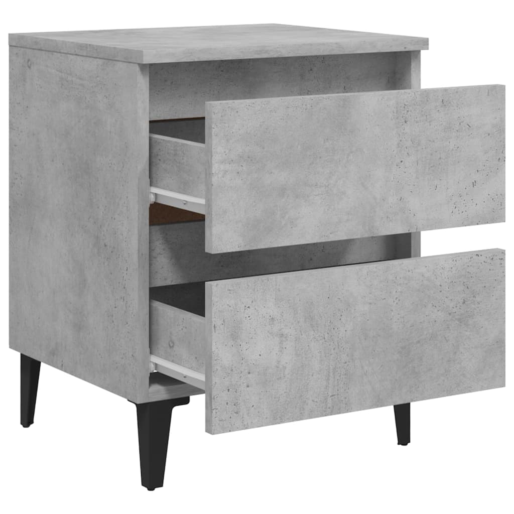 Bed Cabinets 2 pcs Concrete Grey 40x35x50 cm Engineered Wood