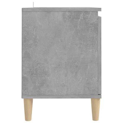 TV Cabinet with Solid Wood Legs Concrete Grey 103.5x35x50 cm