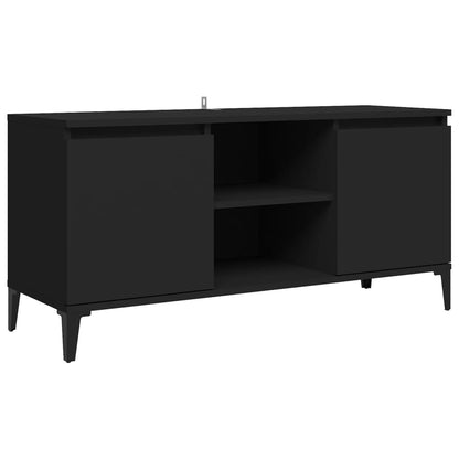 TV Cabinet with Metal Legs Black 103.5x35x50 cm