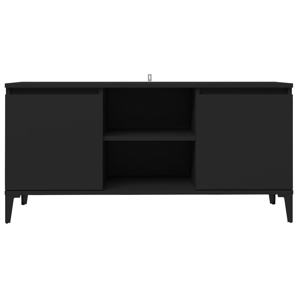 TV Cabinet with Metal Legs Black 103.5x35x50 cm