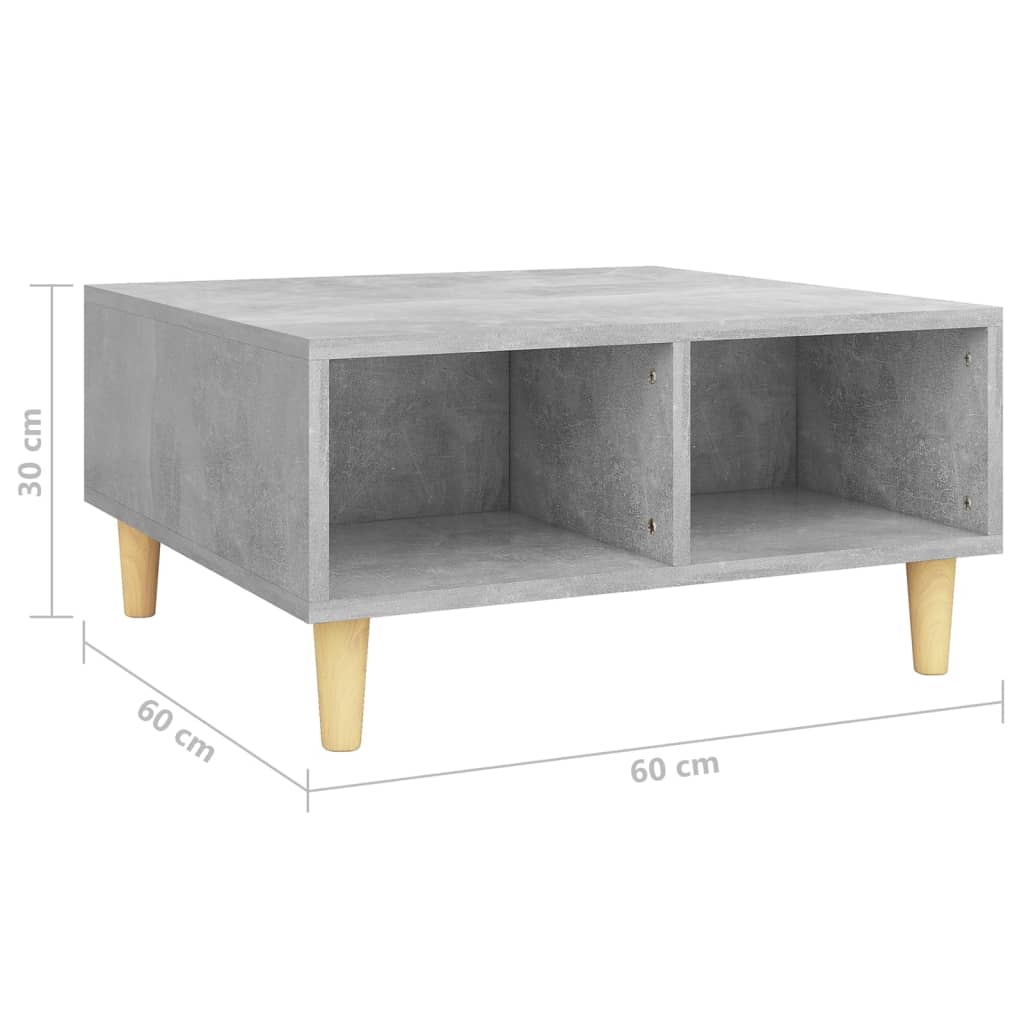 Coffee Table Concrete Grey 60x60x30 cm Engineered Wood