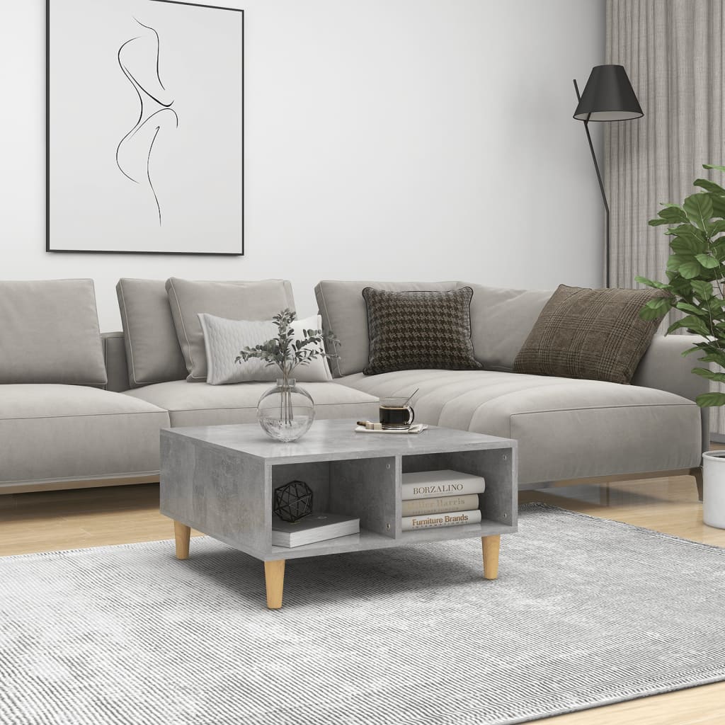 Coffee Table Concrete Grey 60x60x30 cm Engineered Wood