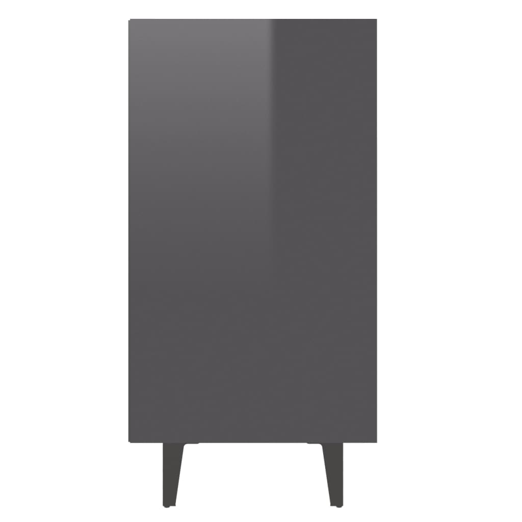 Sideboard High Gloss Grey 103.5x35x70 cm Engineered Wood