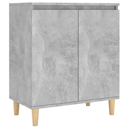 Sideboard&Solid Wood Legs Concrete Grey 60x35x70 cm Engineered Wood