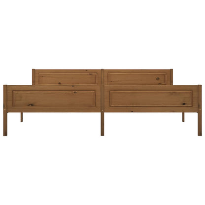 Bed Frame without Mattress Solid Pinewood Honey Brown 200x200 cm