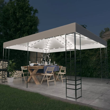 Gazebo with LED String Lights 4x3x2.7 m White