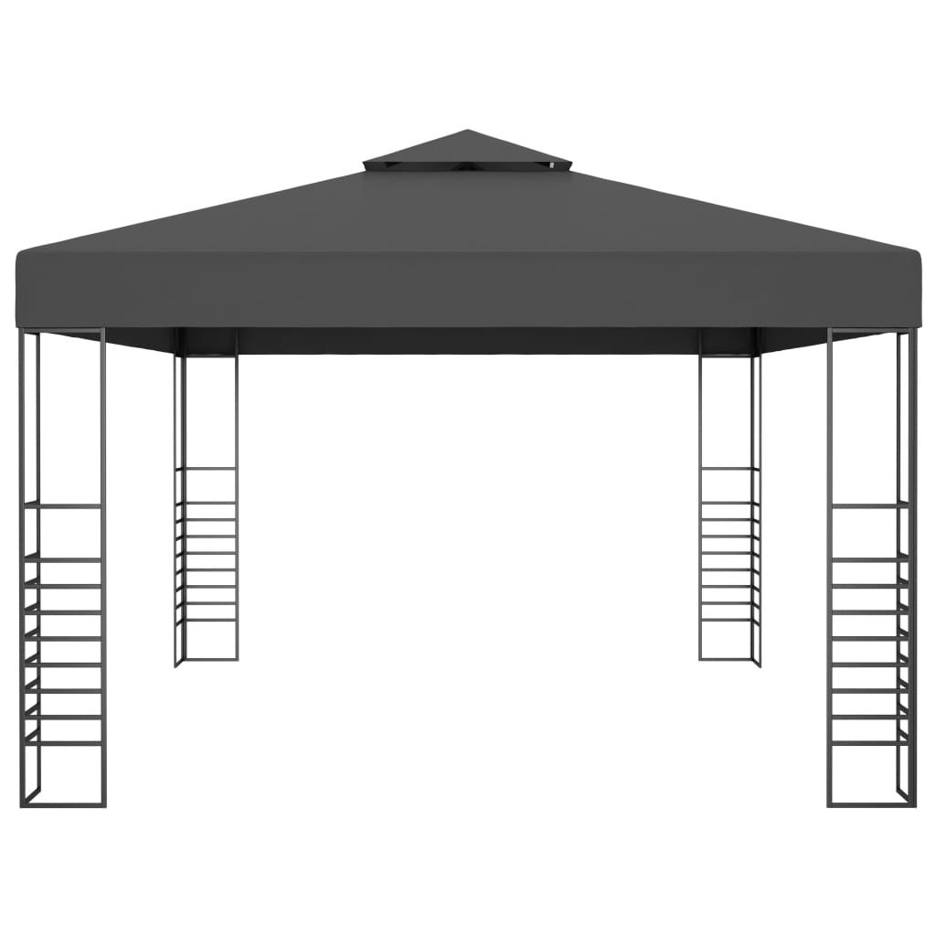 Gazebo with LED String Lights 3x4 m Anthracite