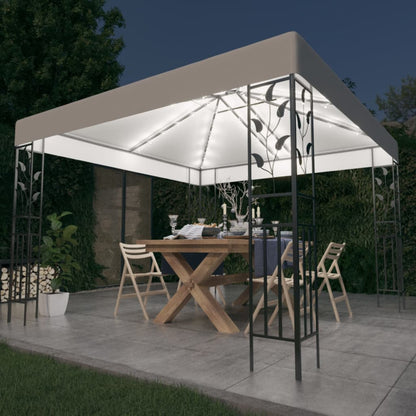 Gazebo with LED String Lights 3x3 m White