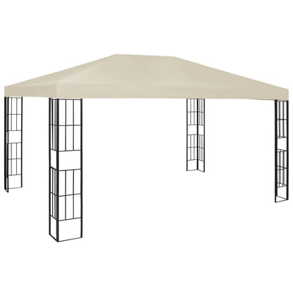 Gazebo with LED String Lights 3x4 m Cream