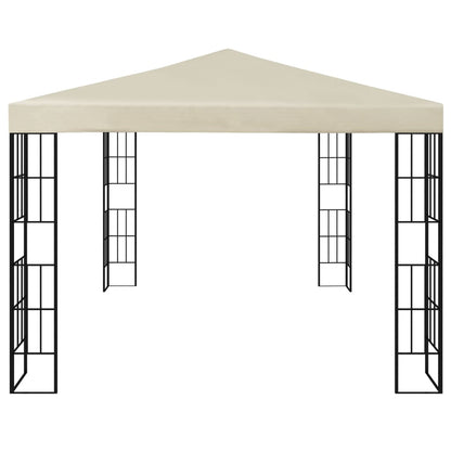 Gazebo with LED String Lights 3x4 m Cream