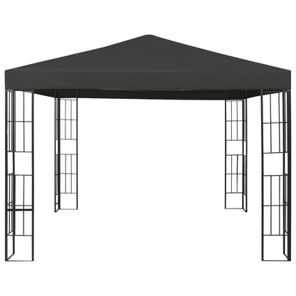 Gazebo with LED String Lights 3x3 m Anthracite