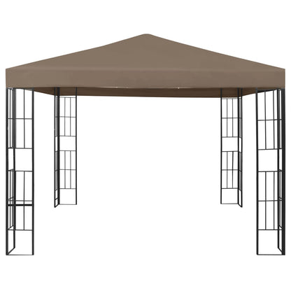 Gazebo with LED String Lights 3x3 m Taupe