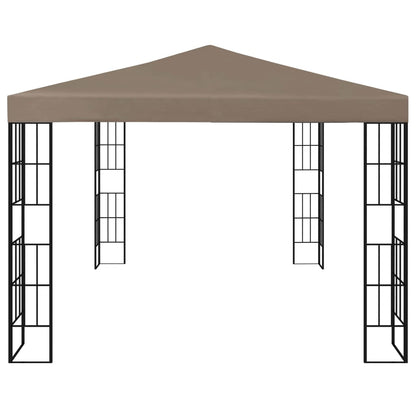 Gazebo with LED String Lights 4x3 m Taupe