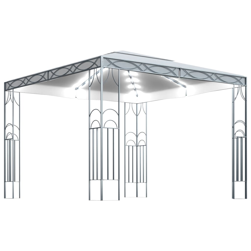 Gazebo with LED String Lights 300x300 cm Cream