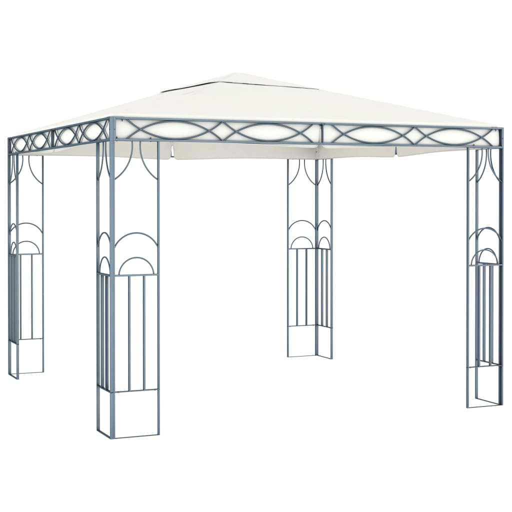 Gazebo with LED String Lights 300x300 cm Cream