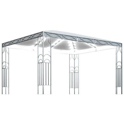 Gazebo with LED String Lights 400x300 cm Cream