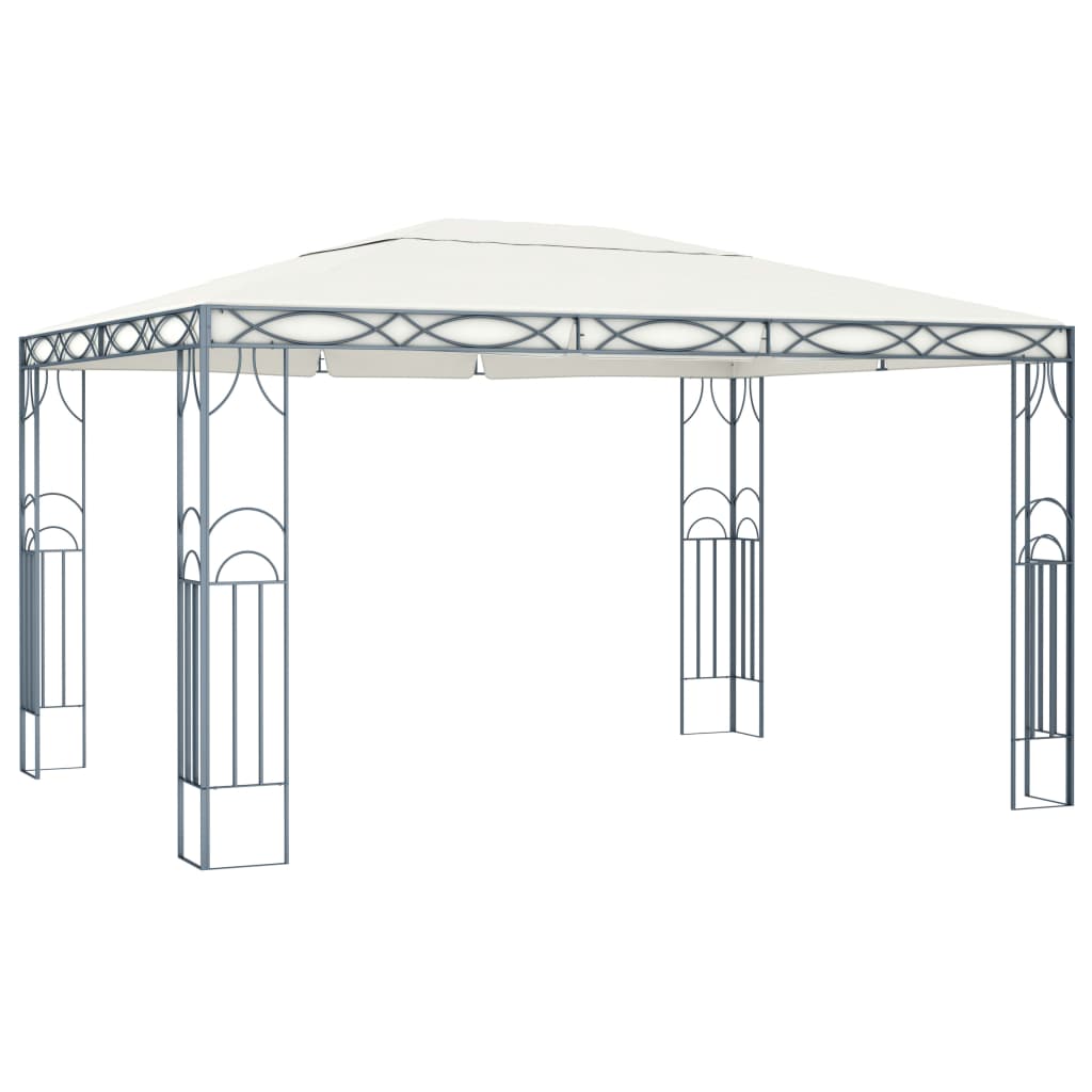 Gazebo with LED String Lights 400x300 cm Cream