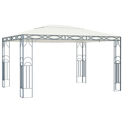 Gazebo with LED String Lights 400x300 cm Cream