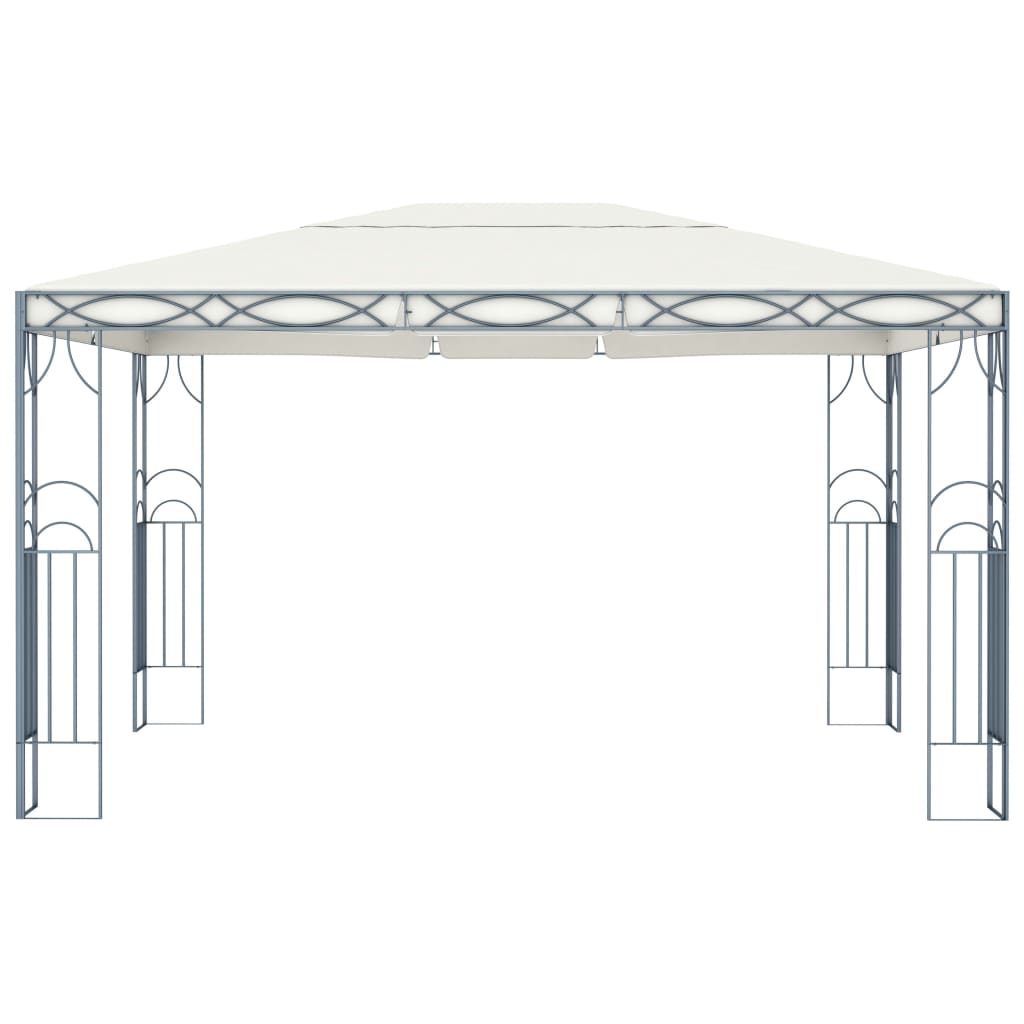 Gazebo with LED String Lights 400x300 cm Cream