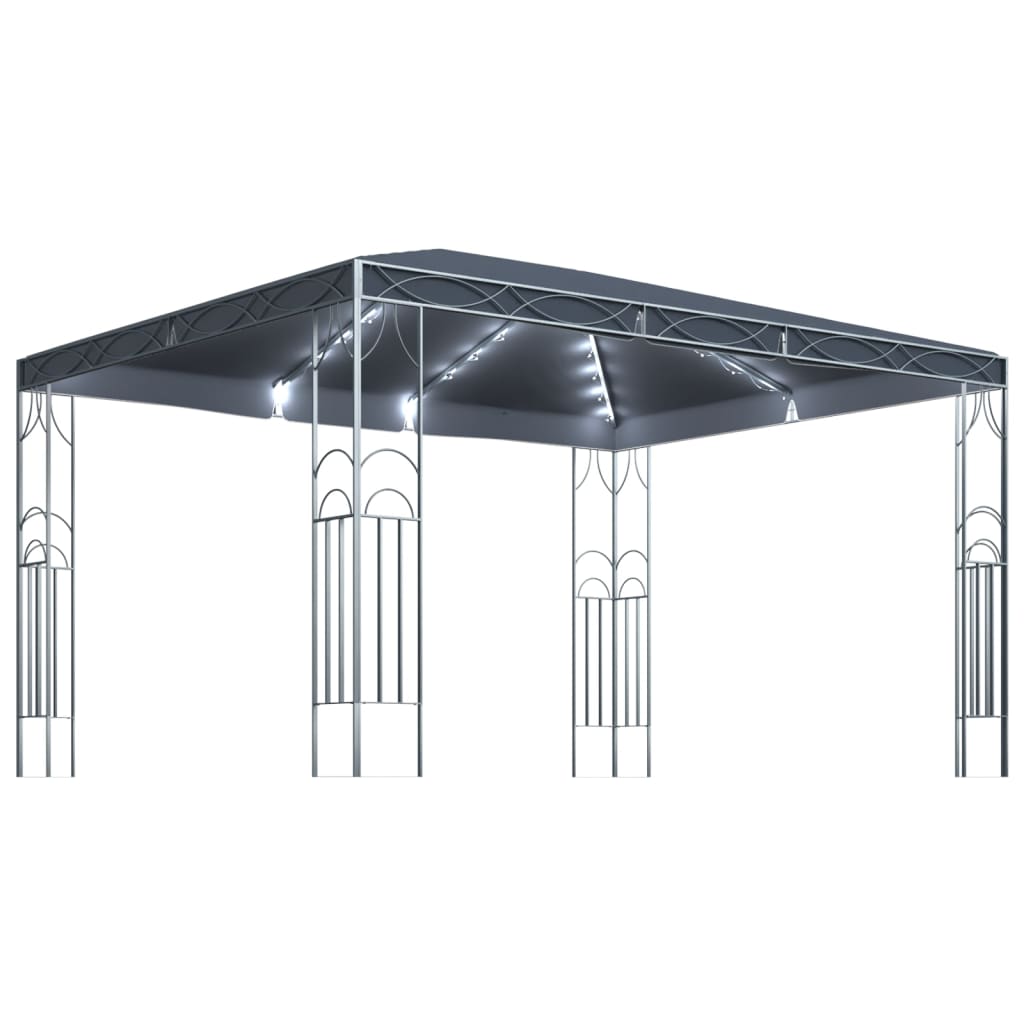 Gazebo with LED String Lights 400x300 cm Anthracite