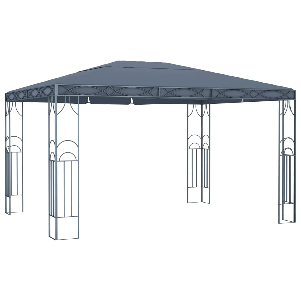 Gazebo with LED String Lights 400x300 cm Anthracite