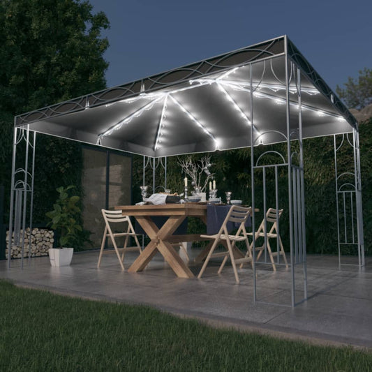 Gazebo with LED String Lights 400x300 cm Anthracite