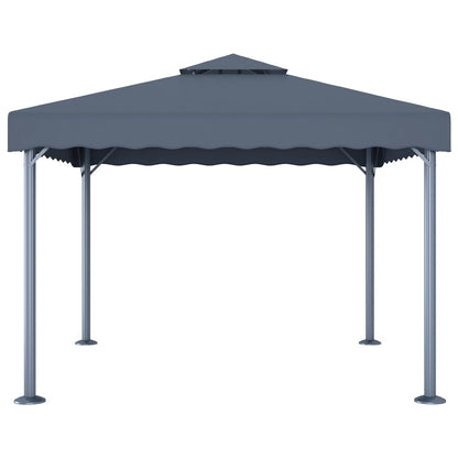 Gazebo with LED String Lights 300x300 cm Anthracite Aluminium