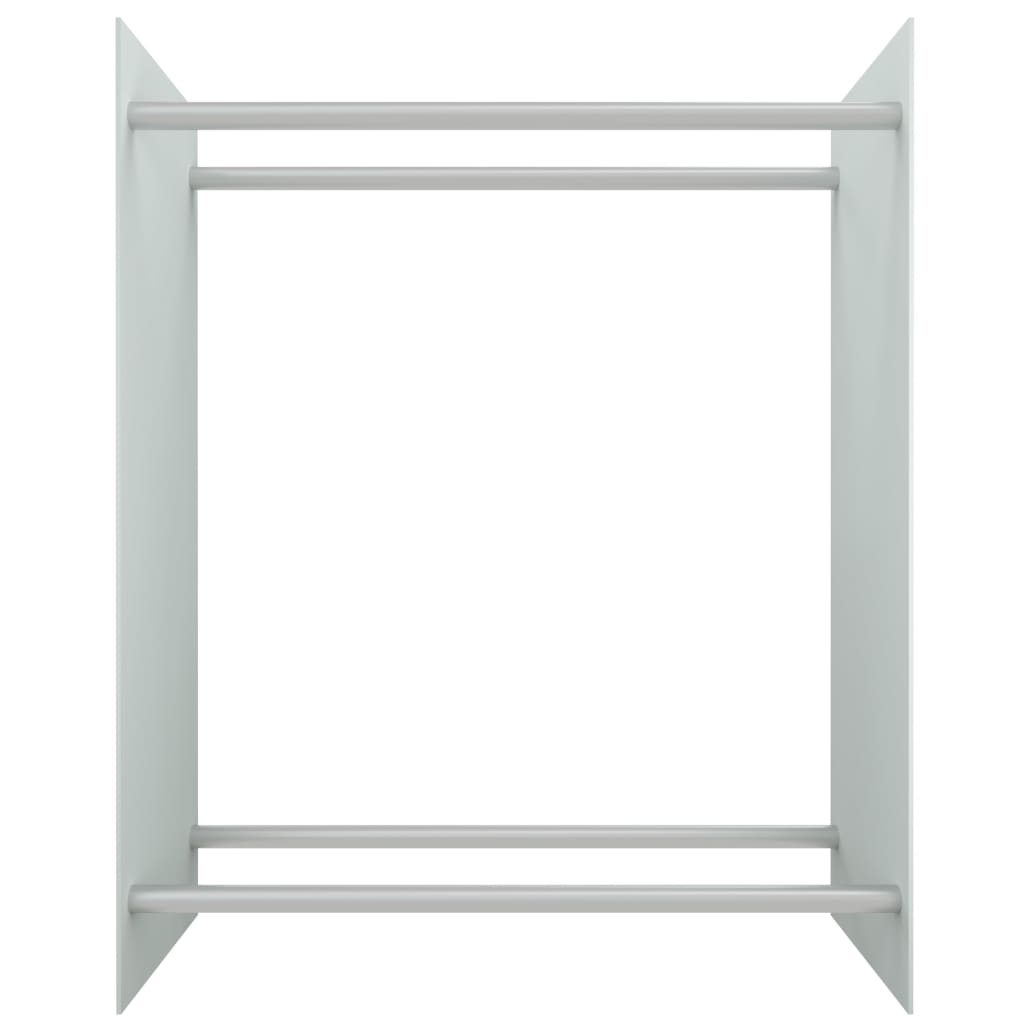 Firewood Rack White 80x35x100 cm Tempered Glass