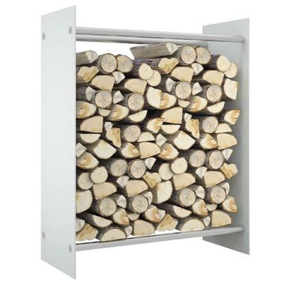 Firewood Rack White 80x35x100 cm Tempered Glass