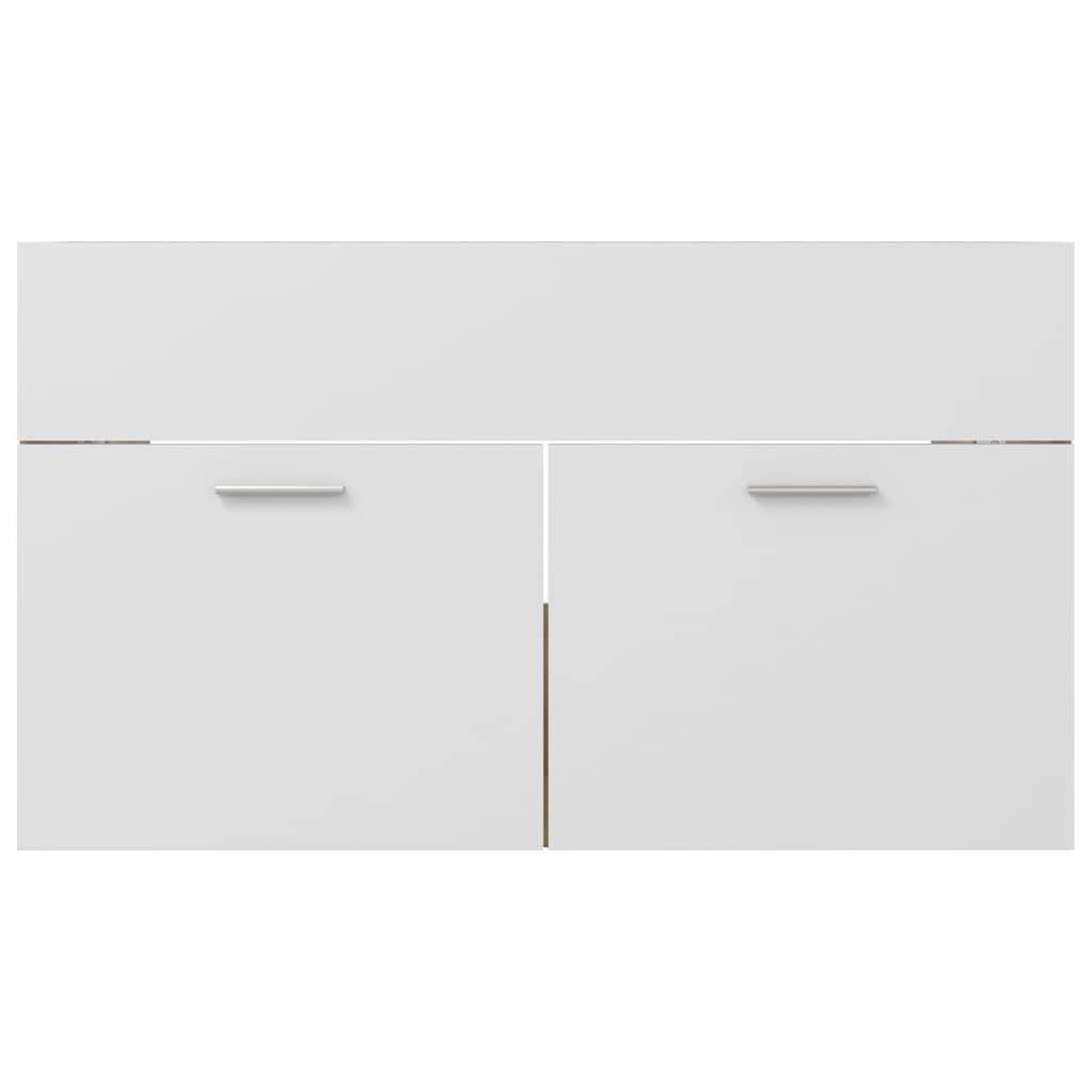Sink Cabinet with Built-in Basin White and Sonoma Oak Engineered Wood