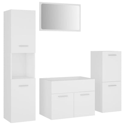 Bathroom Furniture Set White Engineered Wood