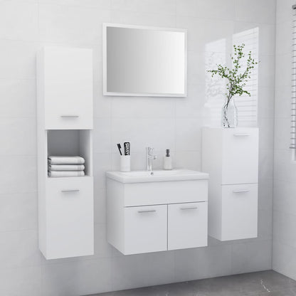 Bathroom Furniture Set White Engineered Wood