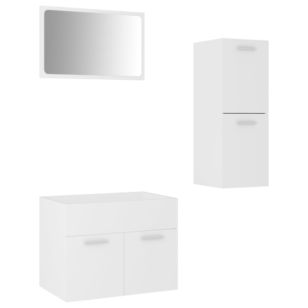 Bathroom Furniture Set White Engineered Wood