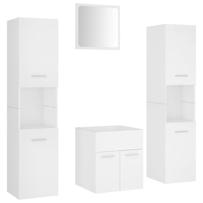 Bathroom Furniture Set White Engineered Wood