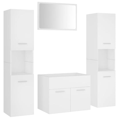 Bathroom Furniture Set White Engineered Wood