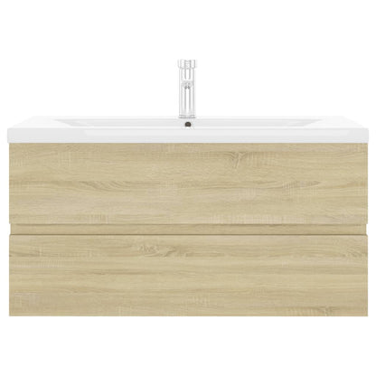 Sink Cabinet with Built-in Basin Sonoma Oak Engineered Wood