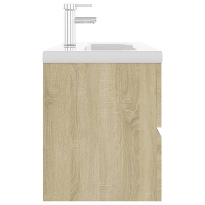 Sink Cabinet with Built-in Basin Sonoma Oak Engineered Wood