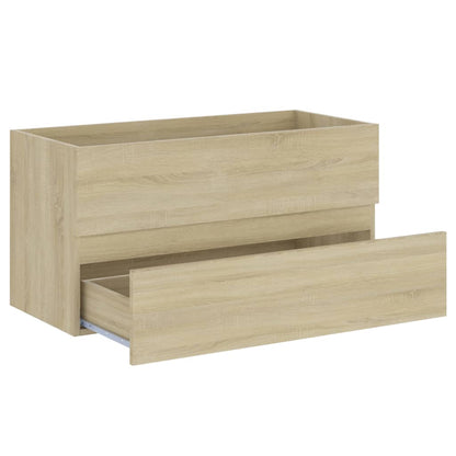 Sink Cabinet with Built-in Basin Sonoma Oak Engineered Wood