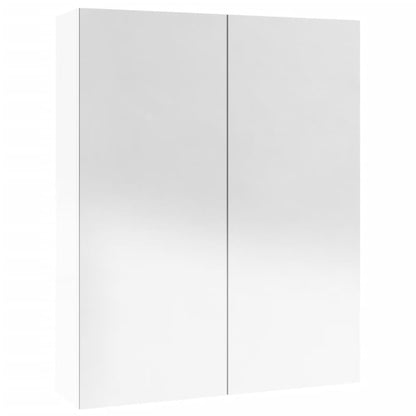 Bathroom Mirror Cabinet 60x15x75 cm MDF Shining White