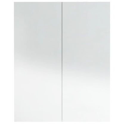 Bathroom Mirror Cabinet 60x15x75 cm MDF Shining White