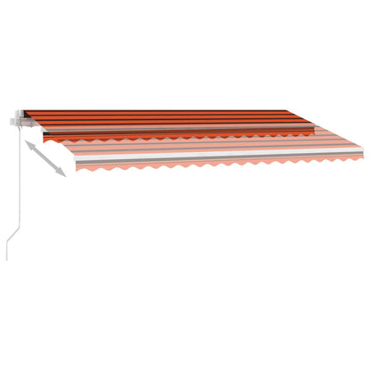 Manual Retractable Awning with LED 400x300 cm Orange and Brown