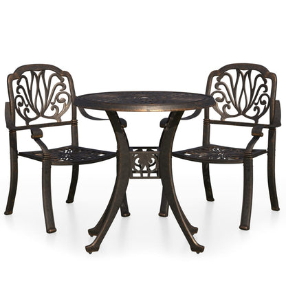 3 Piece Bistro Set Cast Aluminium Bronze