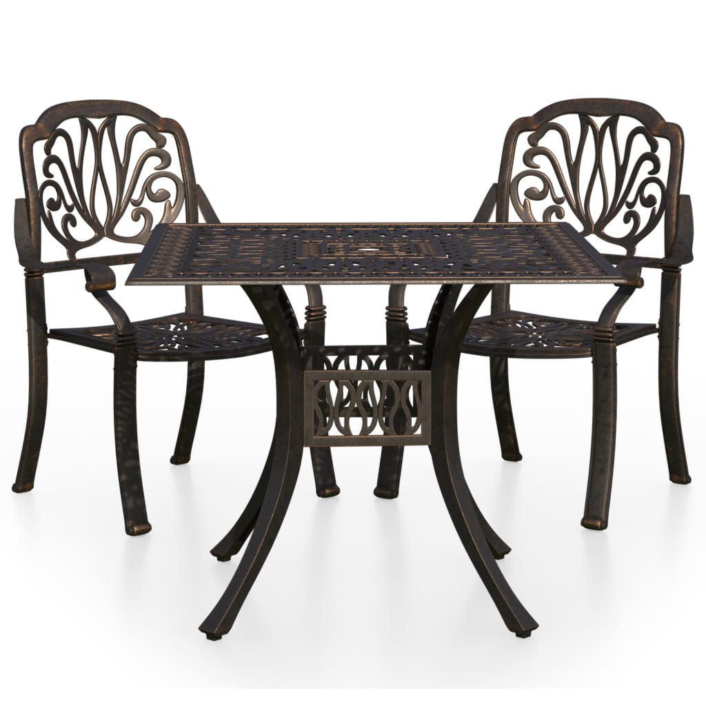 3 Piece Bistro Set Cast Aluminium Bronze