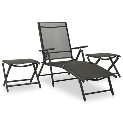 10 Piece Garden Dining Set Black and Anthracite