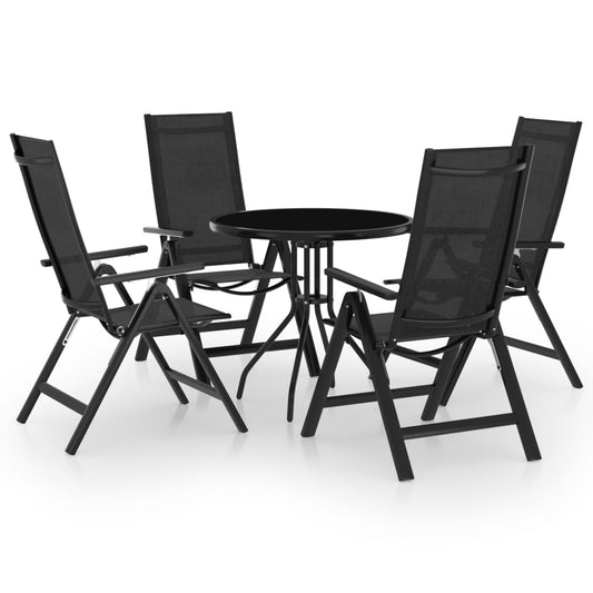 5 Piece Bistro Set Black and Anthracite