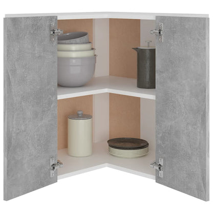 Hanging Corner Cabinet Concrete Grey 57x57x60 cm Engineered Wood