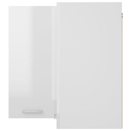 Hanging Corner Cabinet High Gloss White 57x57x60 cm Engineered Wood